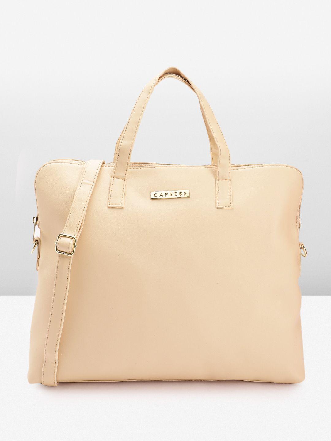 caprese women brand logo detail laptop bag upto 16 inches