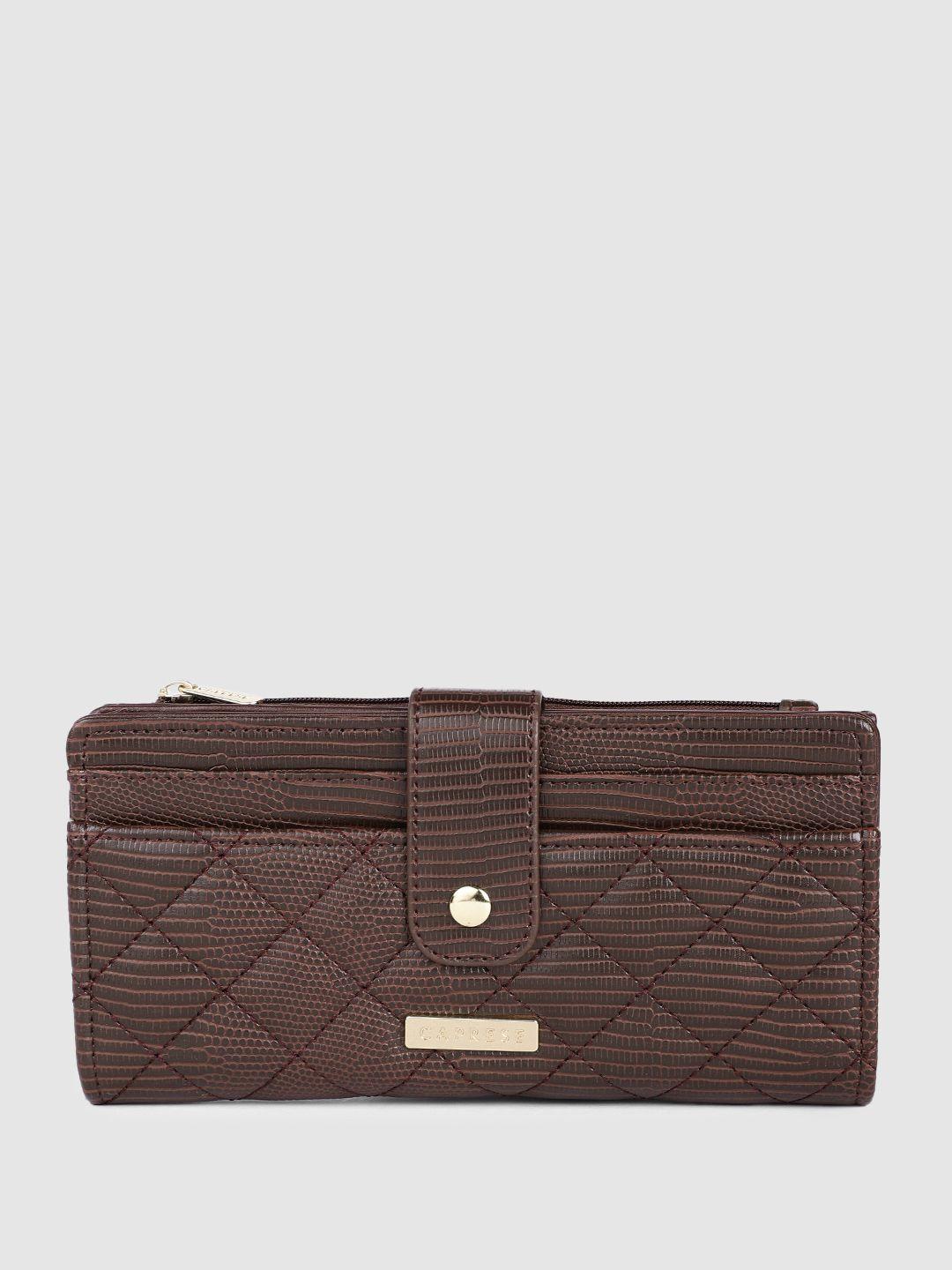 caprese women geometric textured two fold wallet