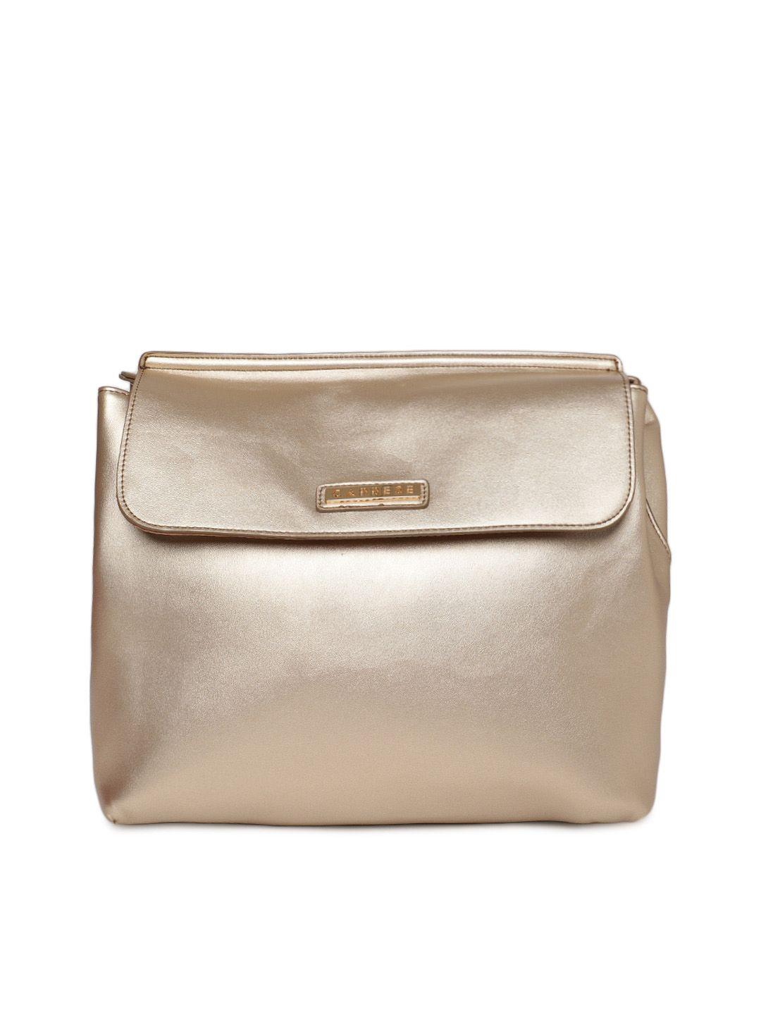 caprese women gold-toned solid backpack