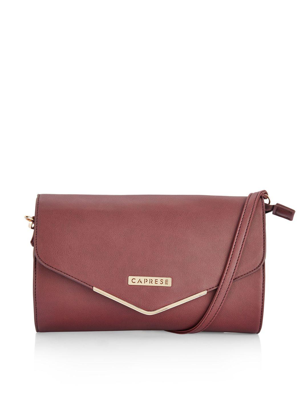 caprese women maroon solid clutch