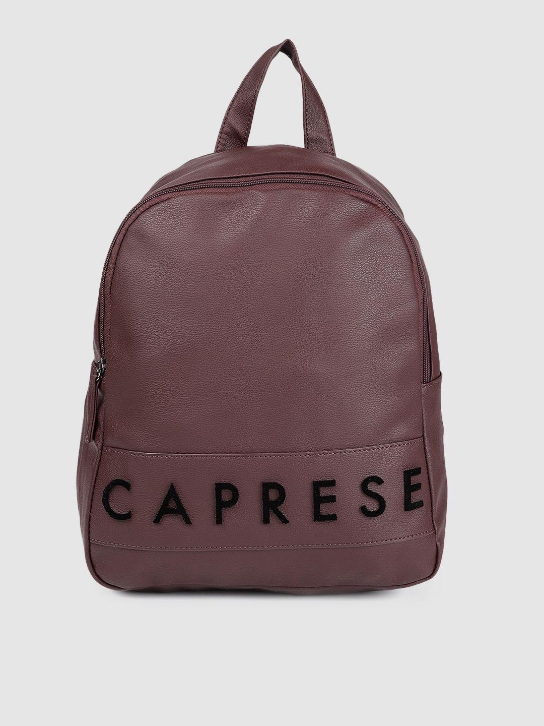 caprese women maroon textured backpack