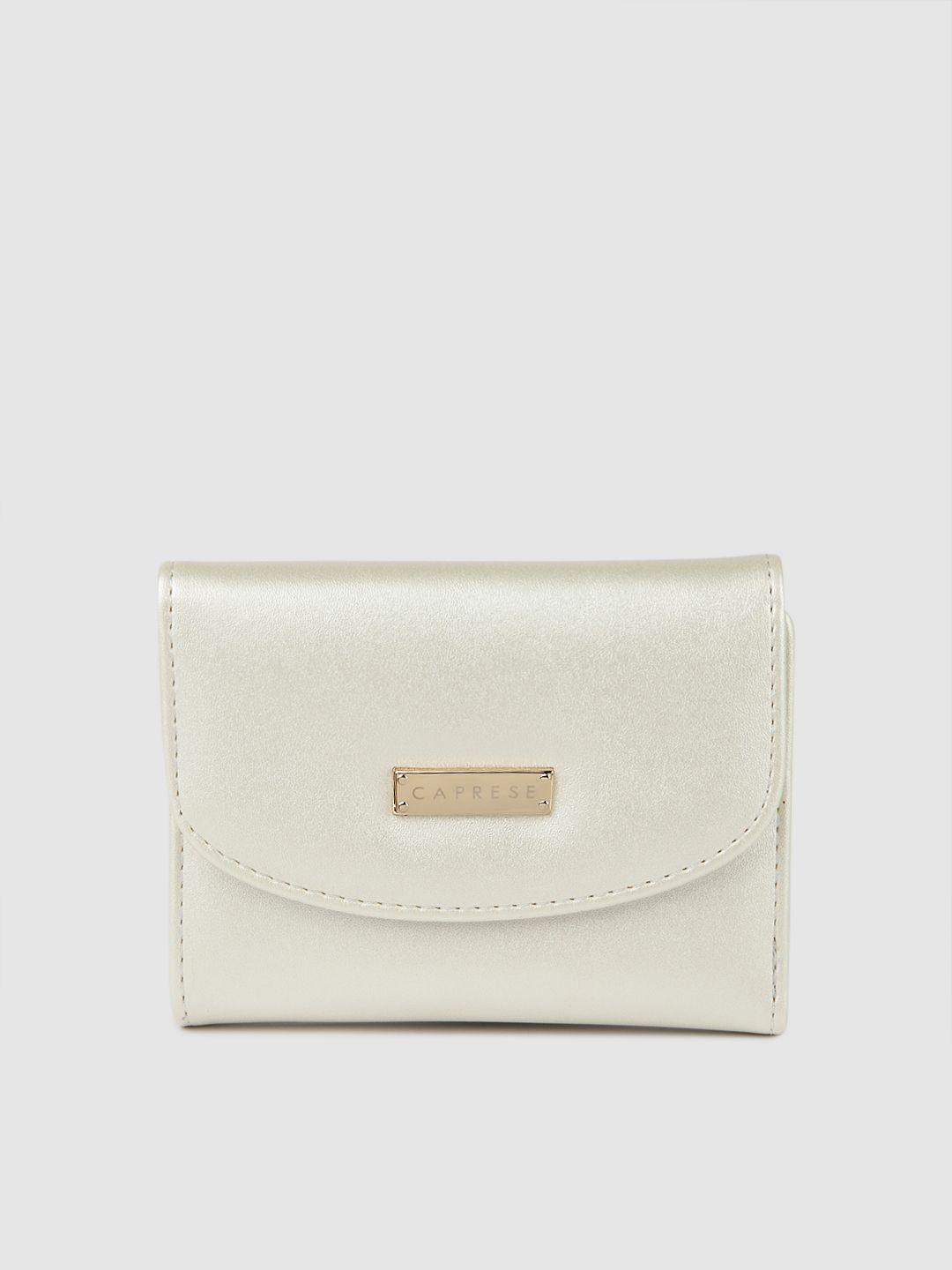 caprese women off-white solid nelly three fold wallet