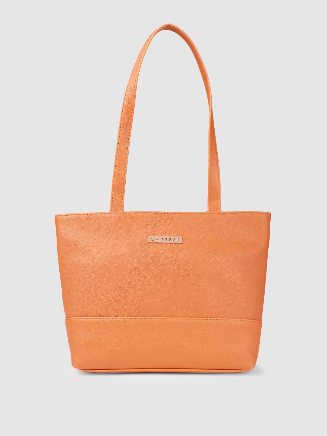 caprese women orange solid shoulder bag