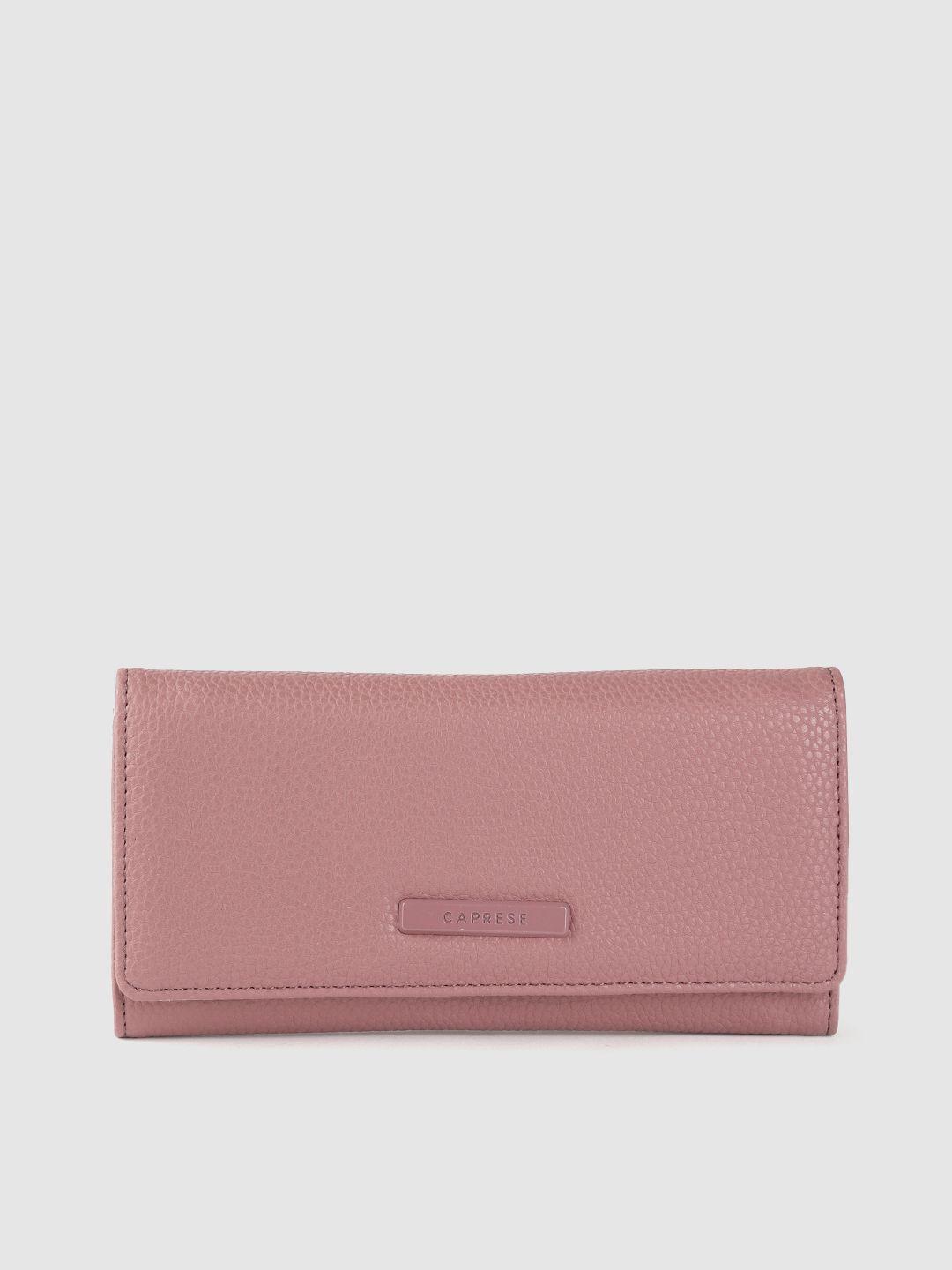 caprese women pink solid two fold wallet