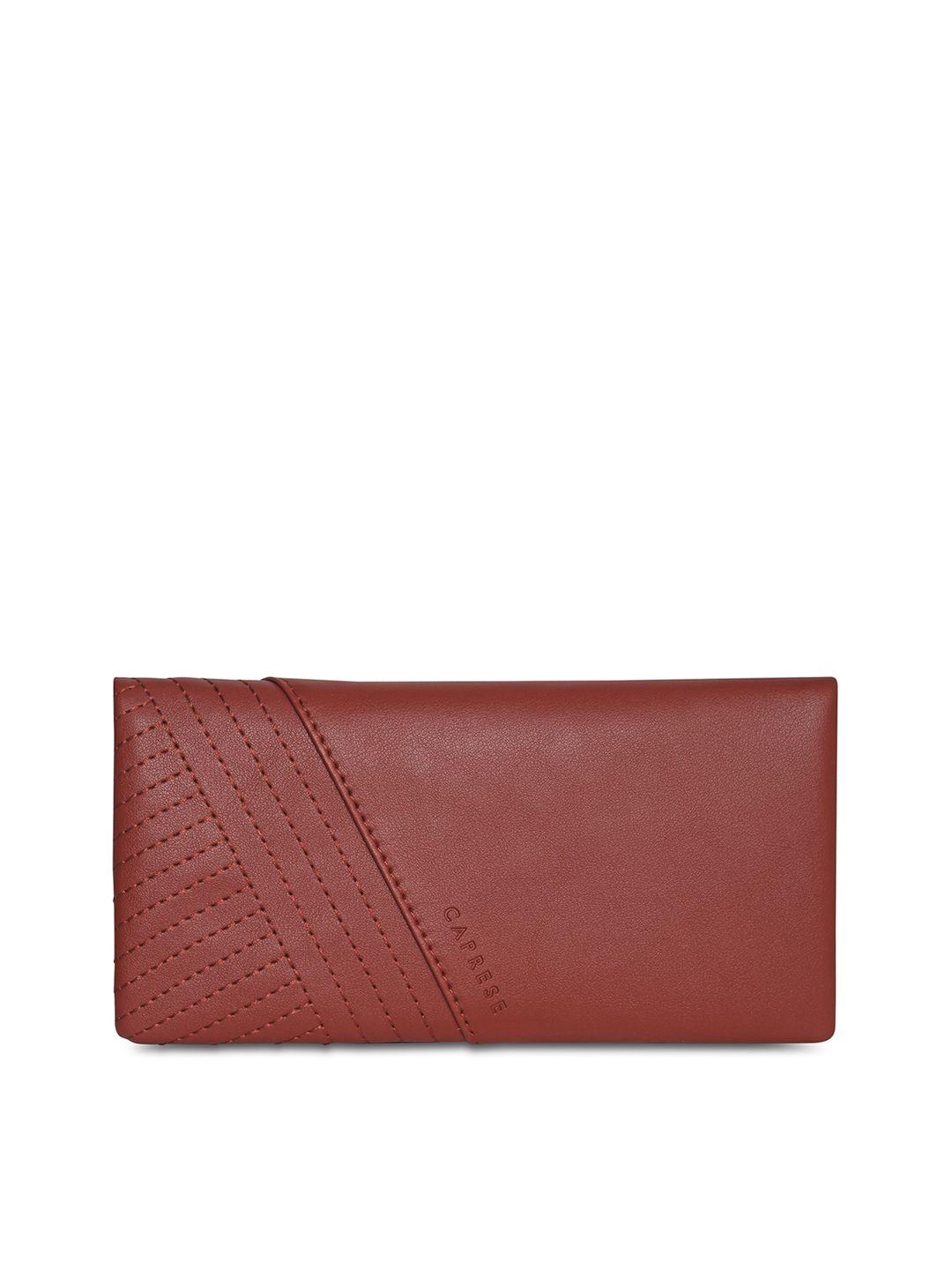 caprese women red leather two fold wallet