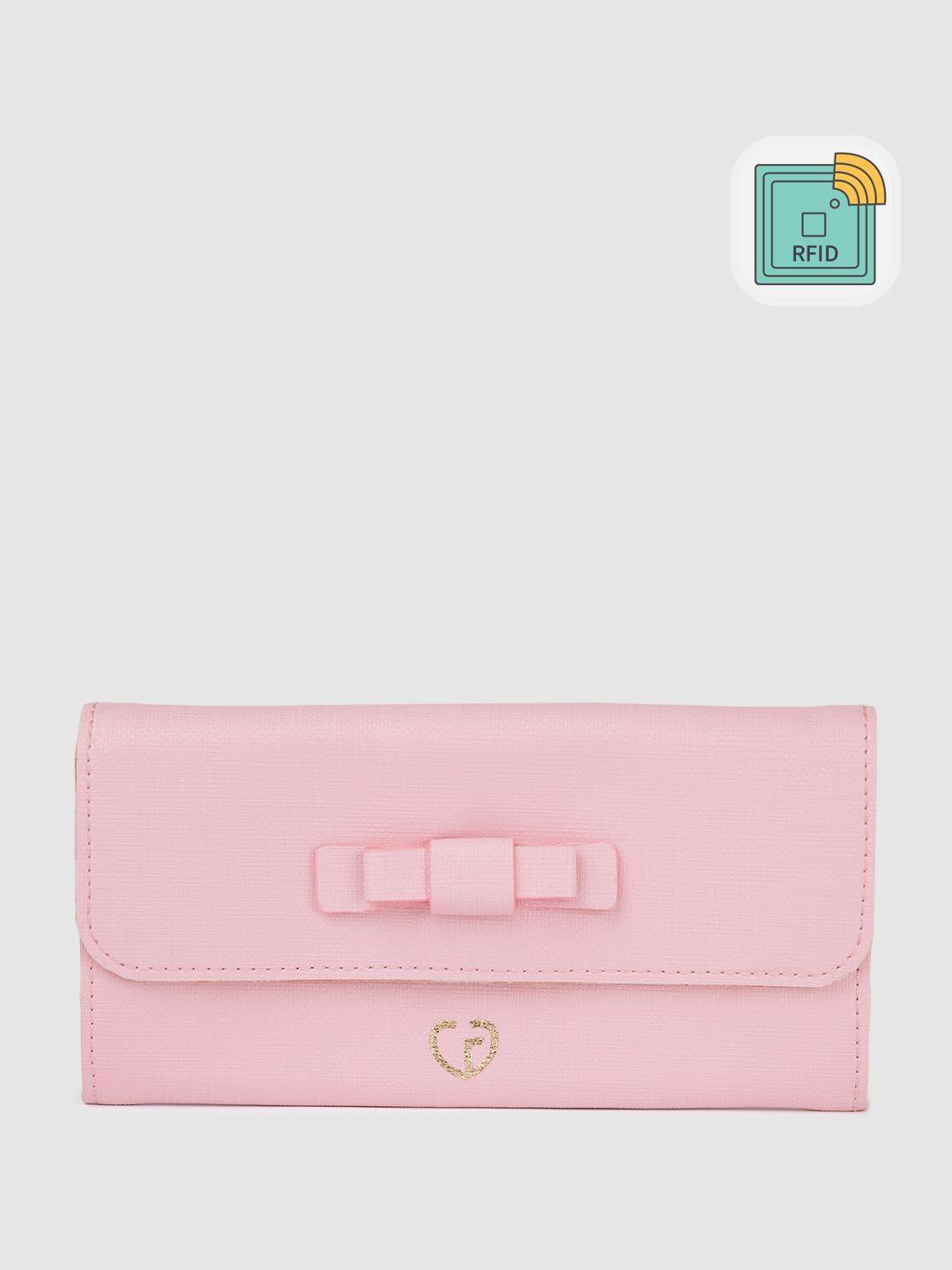 caprese women rfid envelope wallet with bow detail
