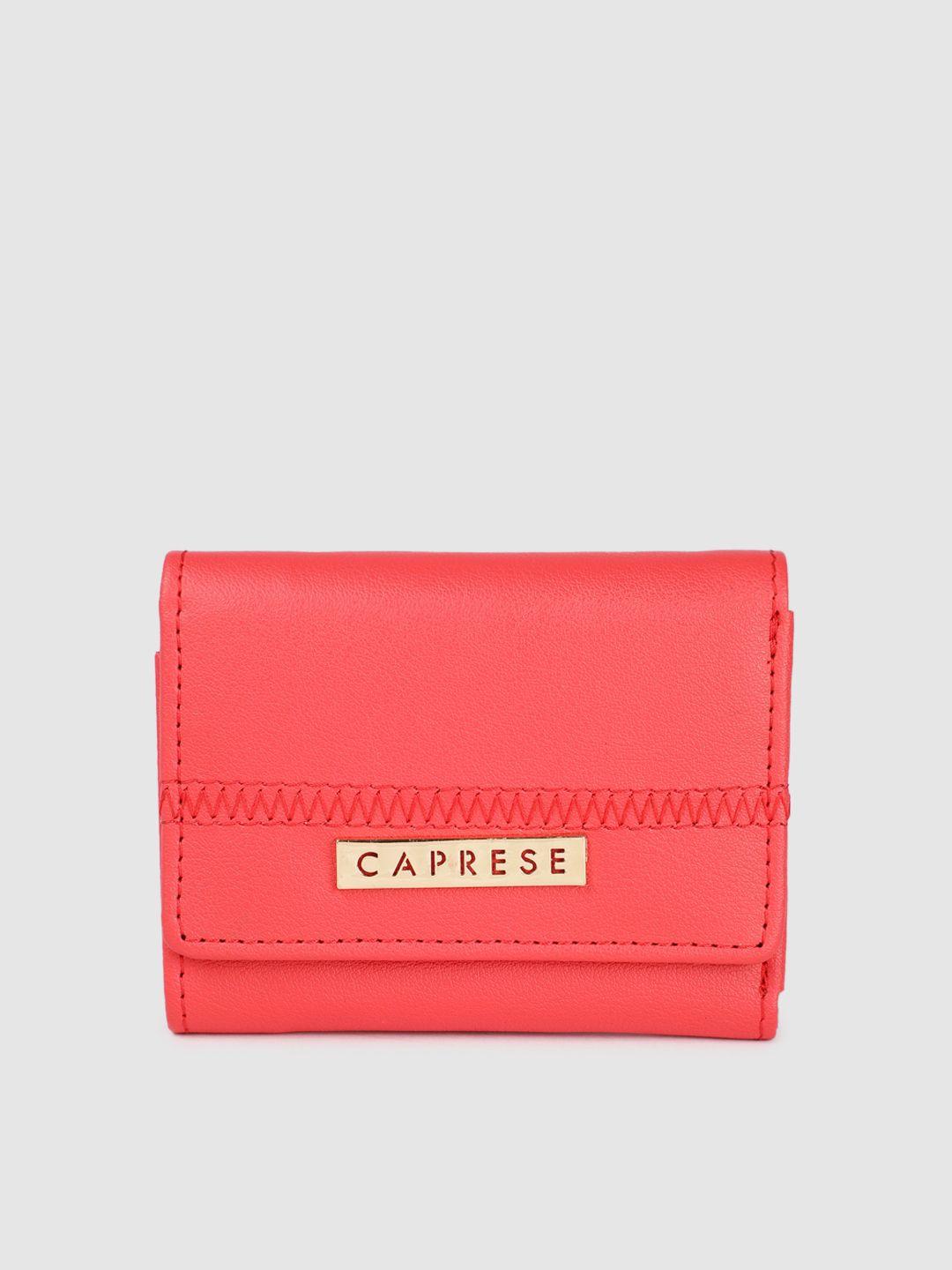 caprese women solid three fold wallet