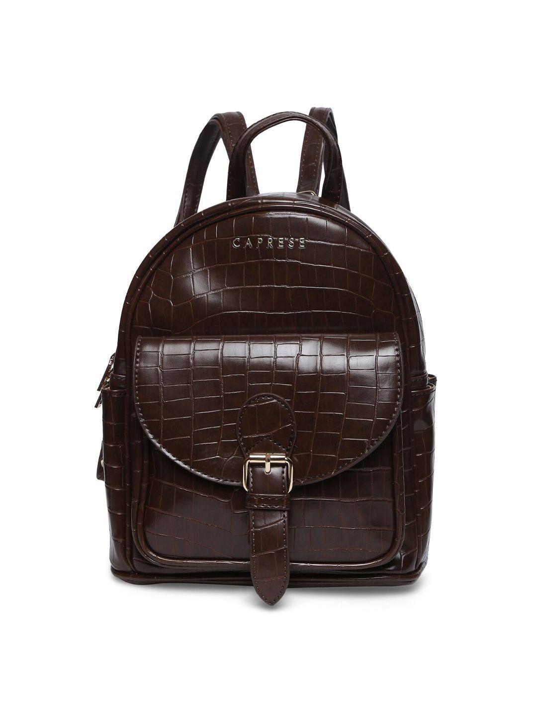 caprese women textured leather small backpack