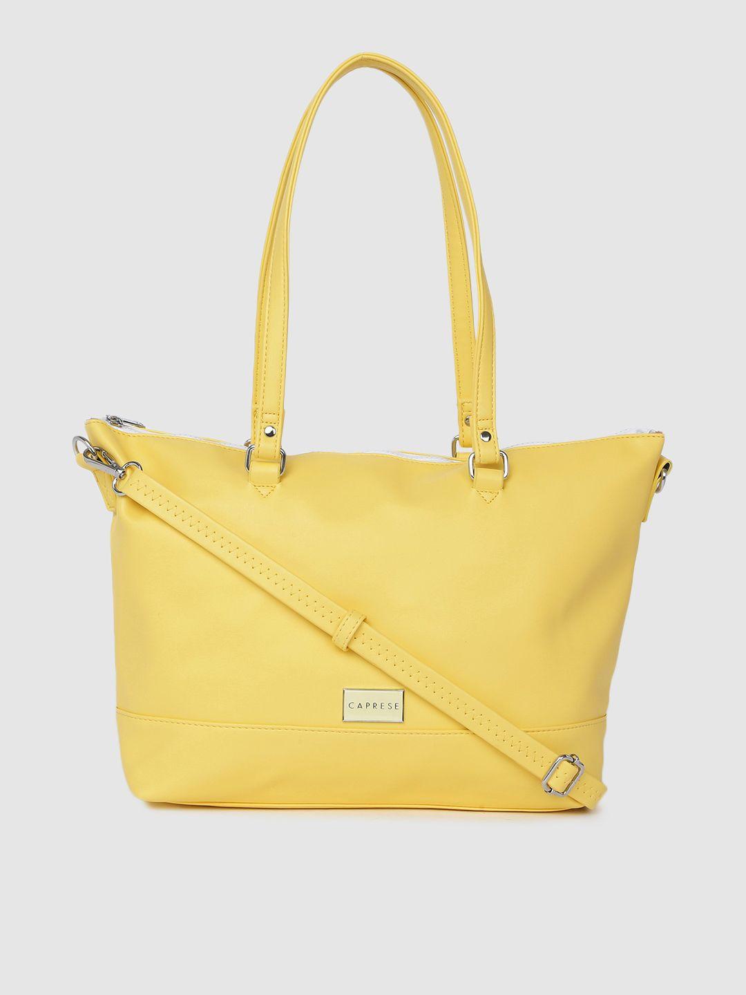 caprese women yellow solid shoulder bag