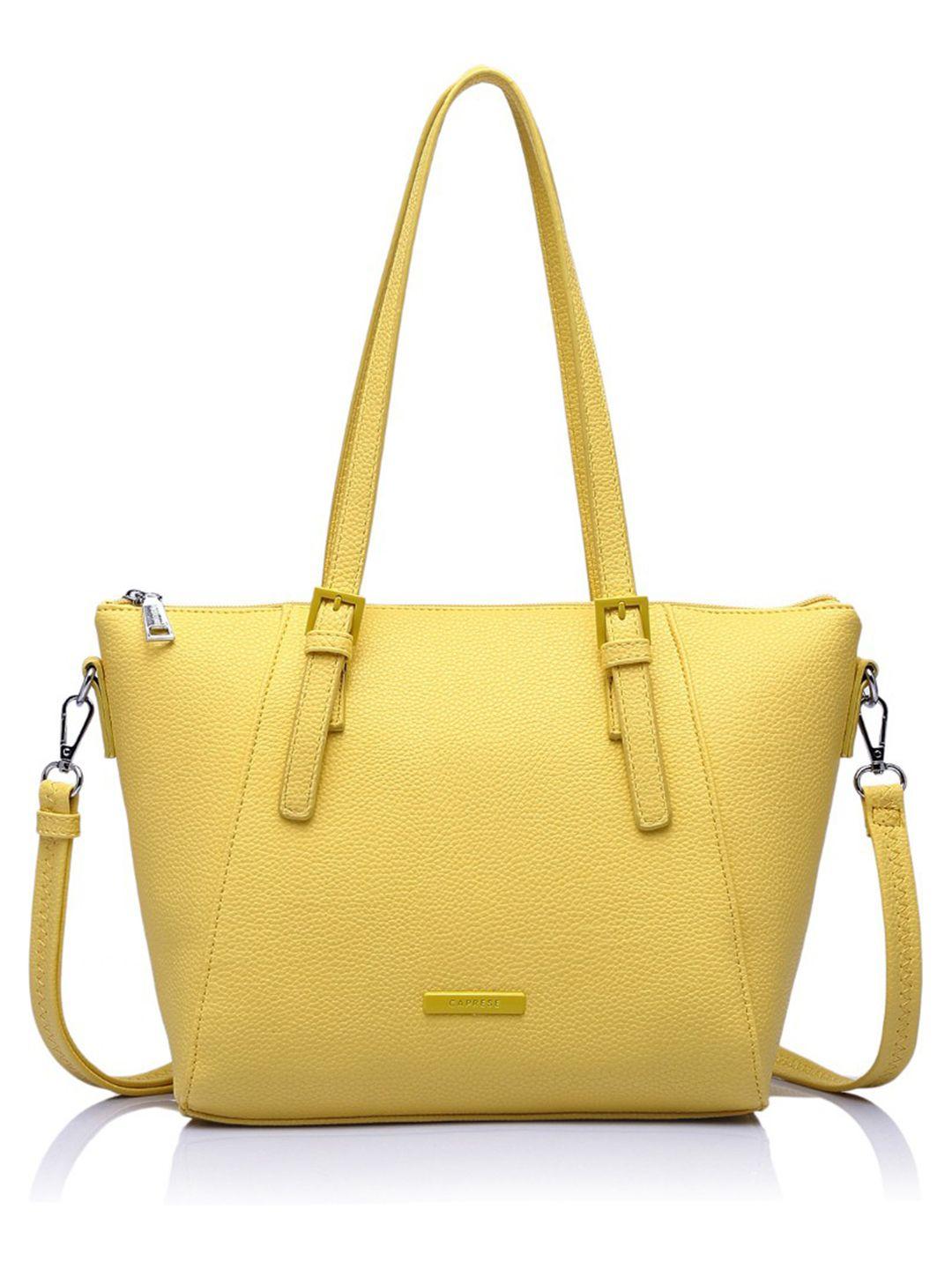 caprese women yellow solid shoulder bag