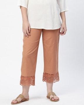 capri pants with lace hem