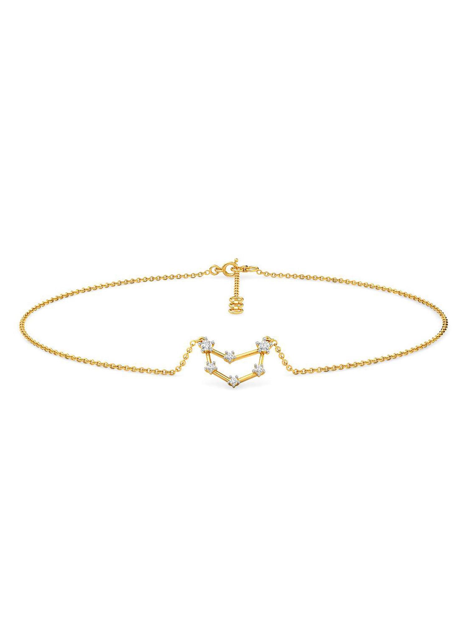 capricorn 18k yellow gold and diamond anklet for women