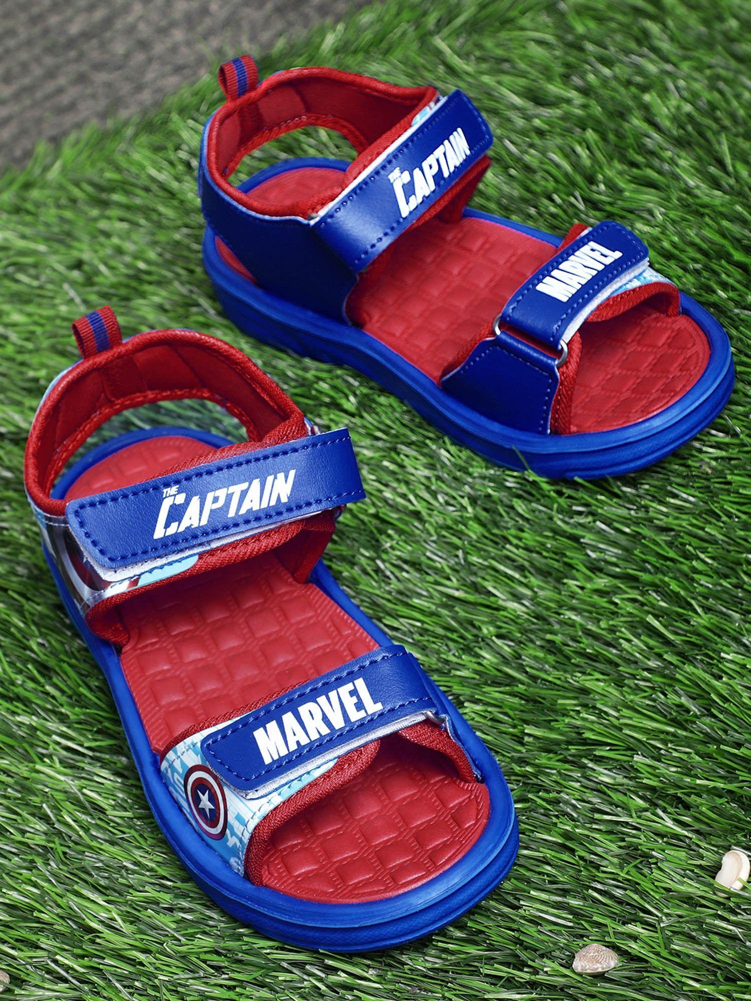 captain america blue printed sandals for boys