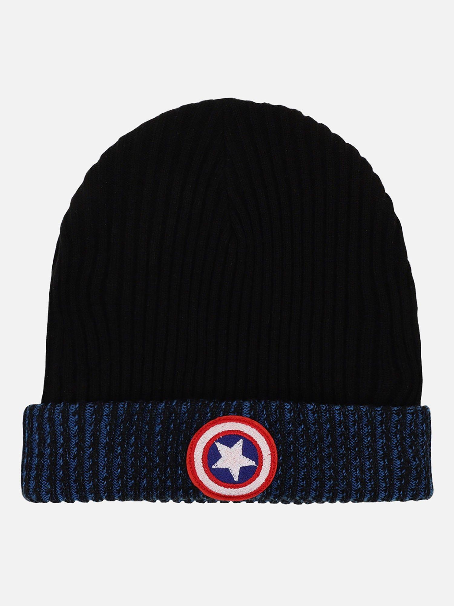 captain america featured black/blue beanies for young men