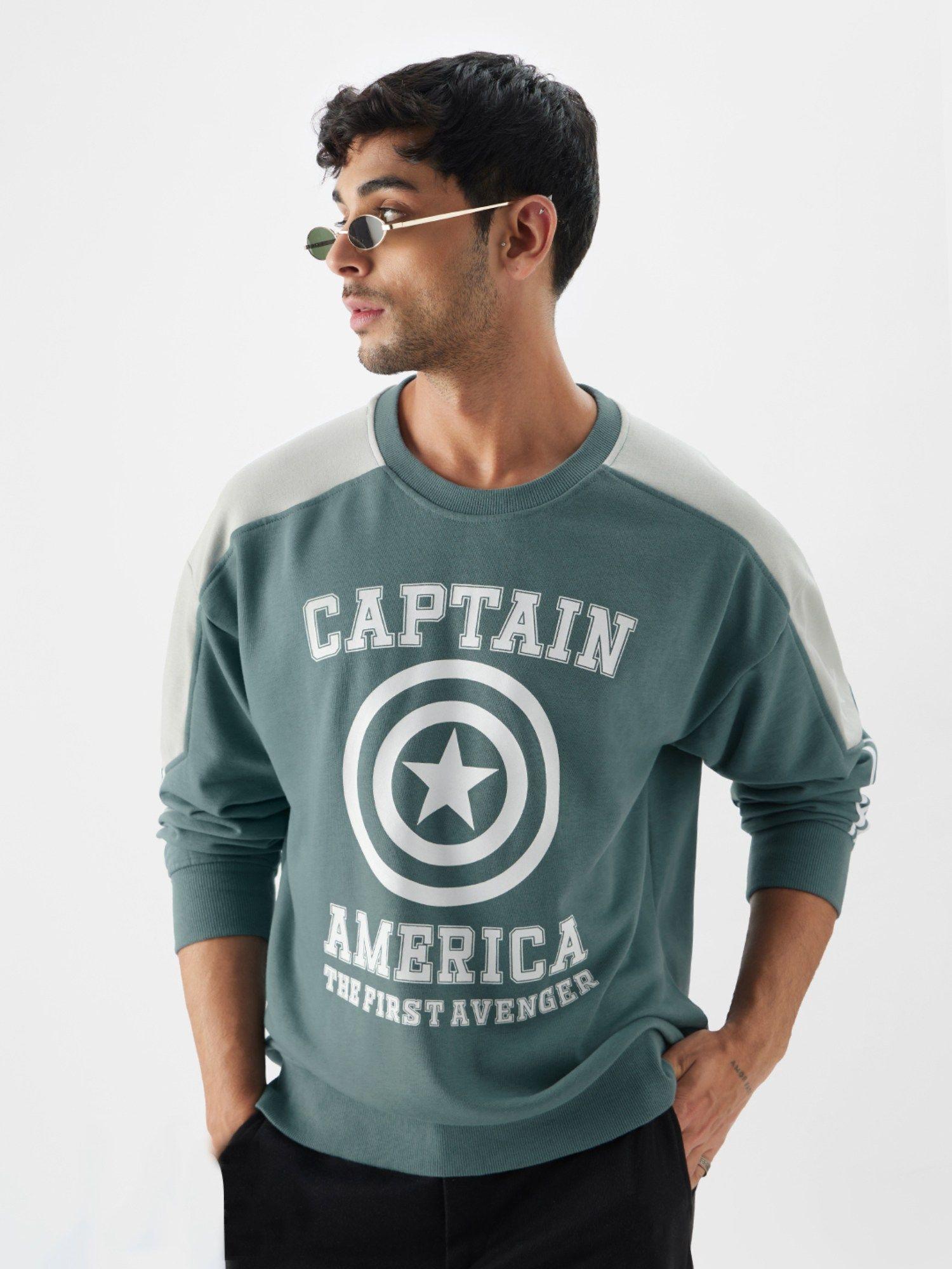 captain america- america's hero men oversized sweatshirt