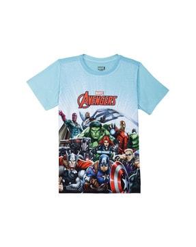 captain america print crew-neck t-shirt