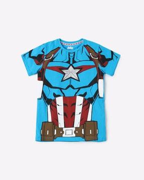 captain america print round-neck t-shirt