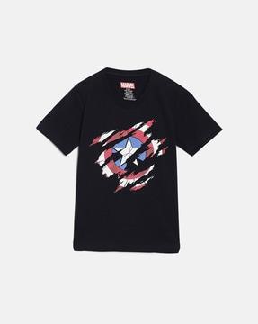 captain america print round-neck t-shirt