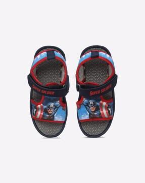 captain america print sandals with velcro