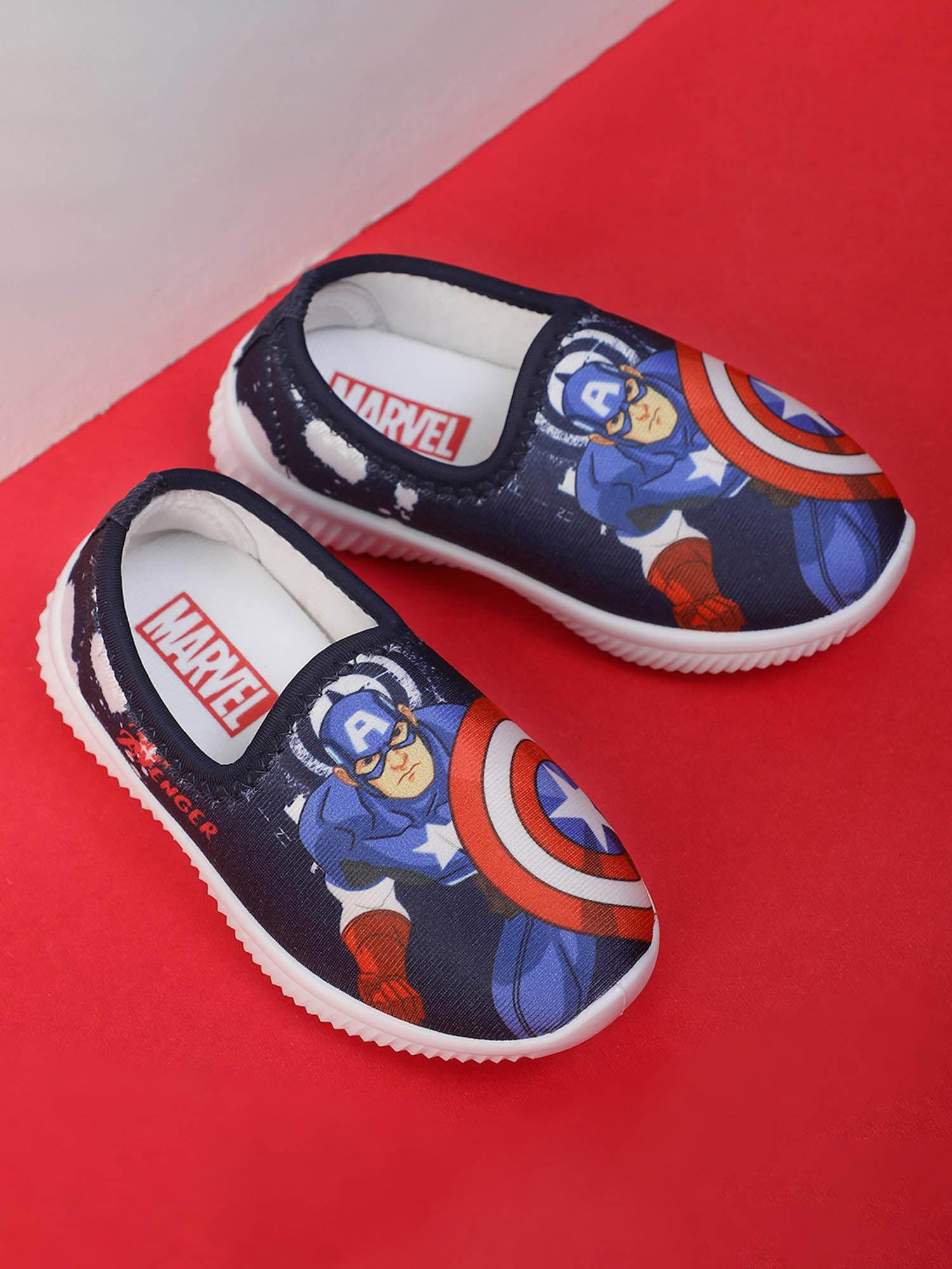captain america printed kids boys navy blue sneakers