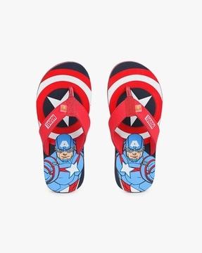 captain america thong-strap flip-flops