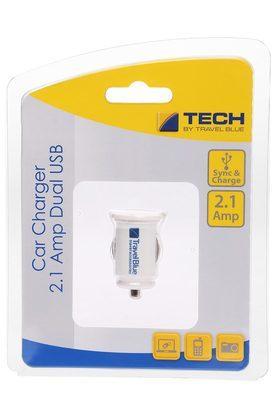 car charger 2.1 amp dual usb - white