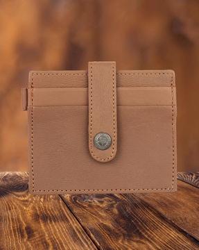 card holder with snap-button closure