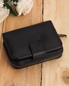 card holder with zip closure