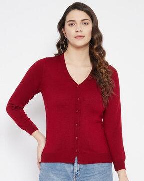 cardigan with ribbed hems