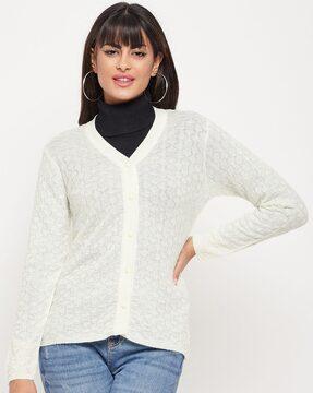 cardigan with ribbed hems