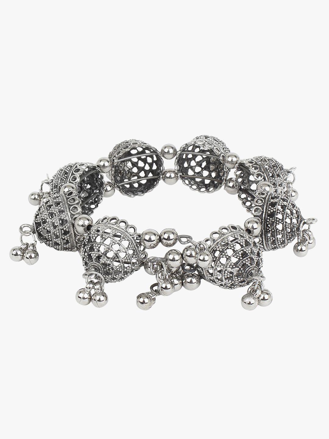 cardinal women silver-toned oxidised bangle-style bracelet