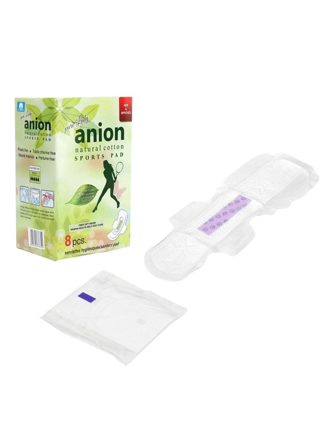 caredone anion natural cotton ultra thin rash free sports sanitary pads - 8 pcs