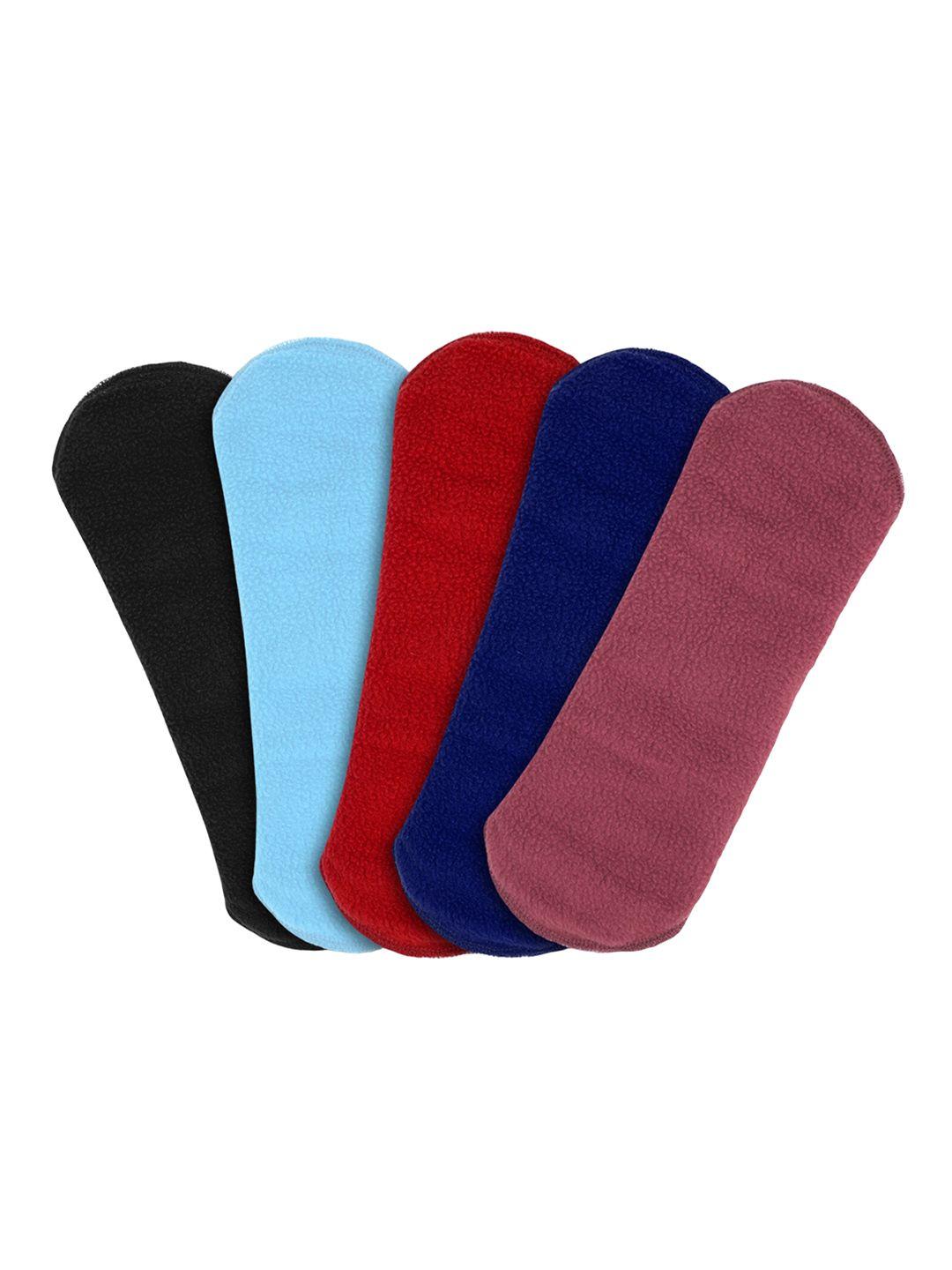 caredone set of 5 ultra thin 4-layered rash free reusable sanitary cloth pads - xl