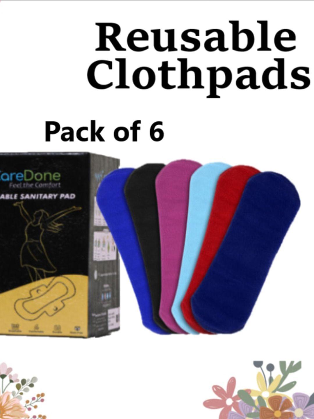 caredone set of 6 ultra thin 4-layered rash free reusable sanitary cloth pads