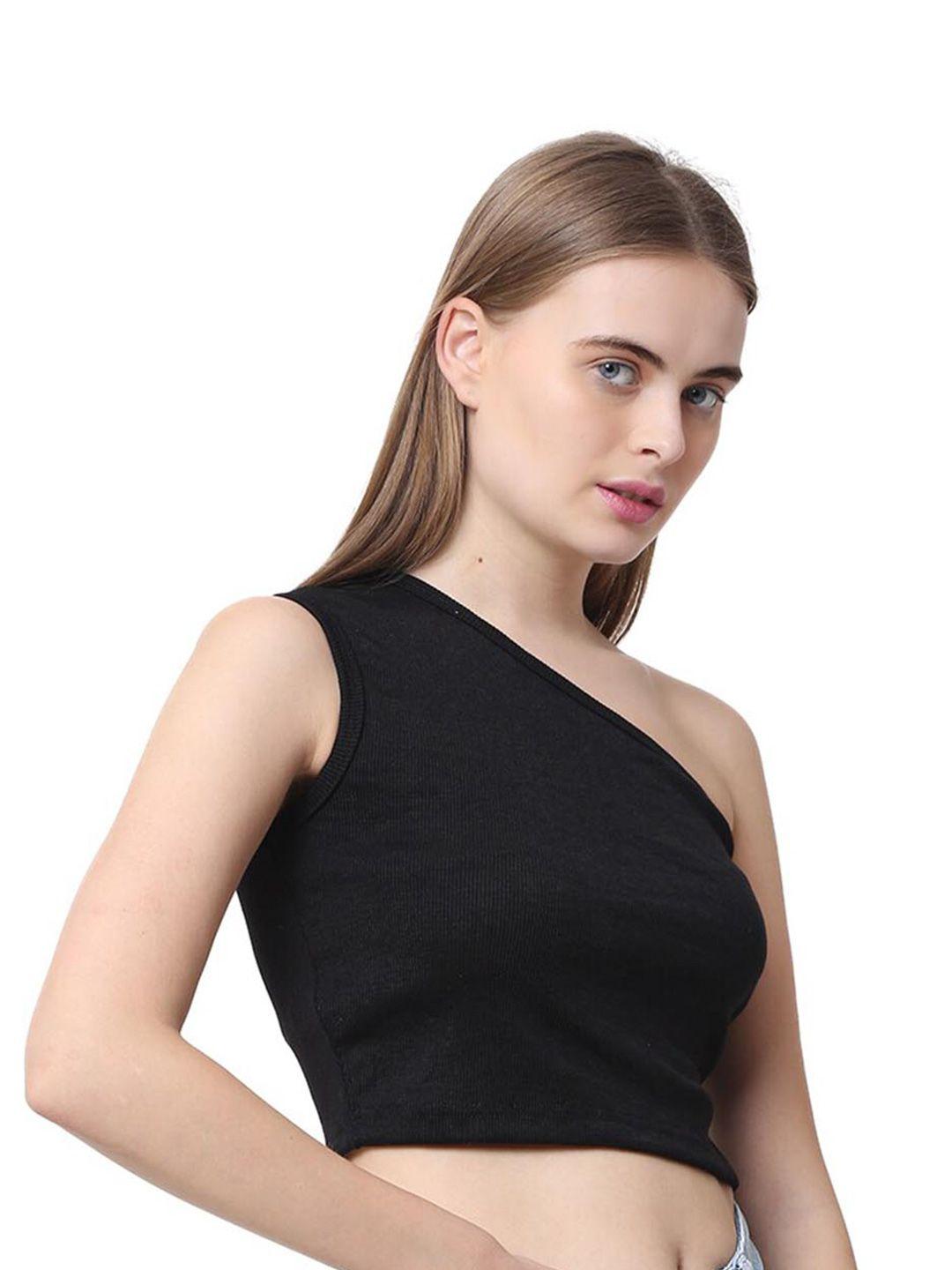 caredone one shoulder crop top