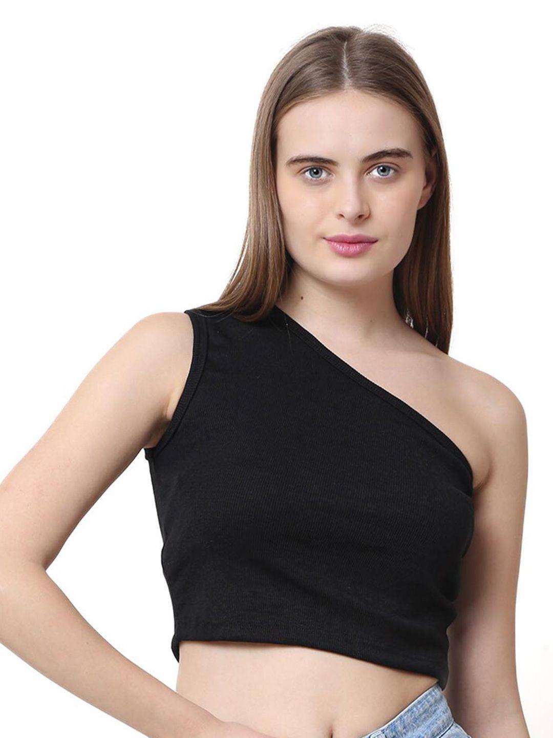 caredone one shoulder crop top