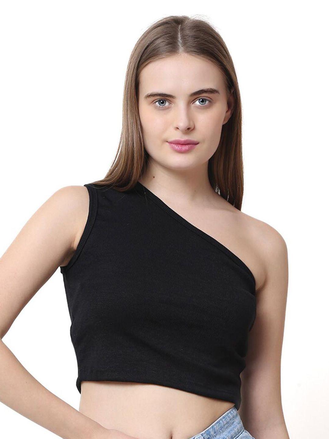 caredone one shoulder crop top