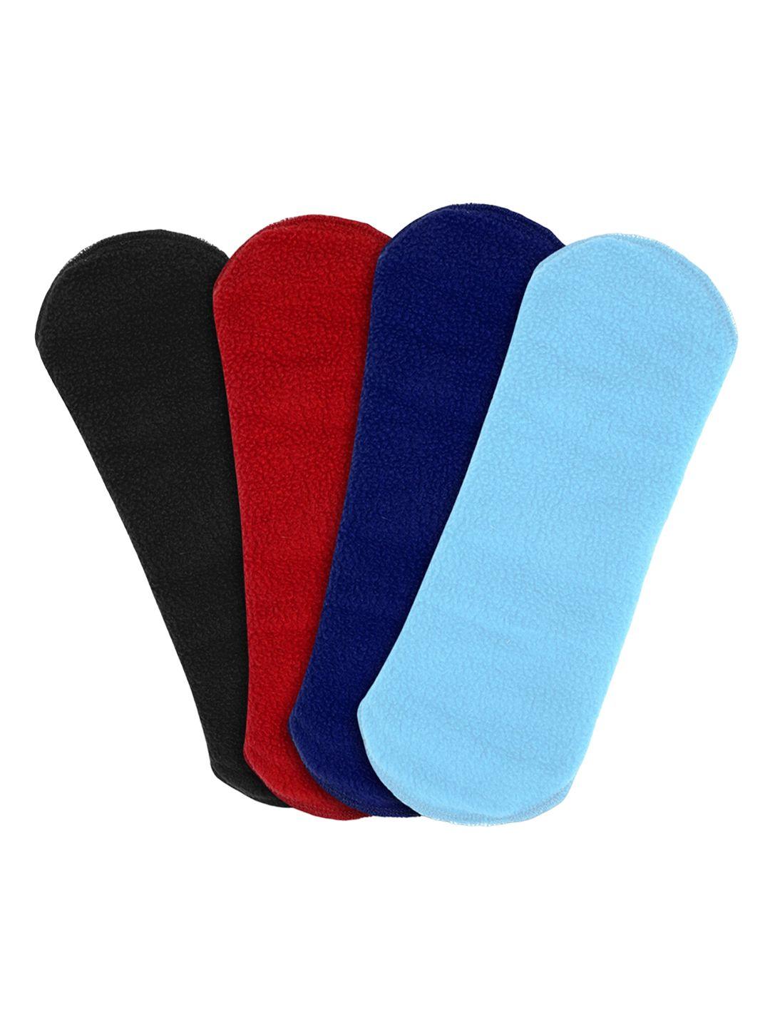 caredone set of 4 ultra thin 4-layered rash free reusable sanitary cloth pads - xl