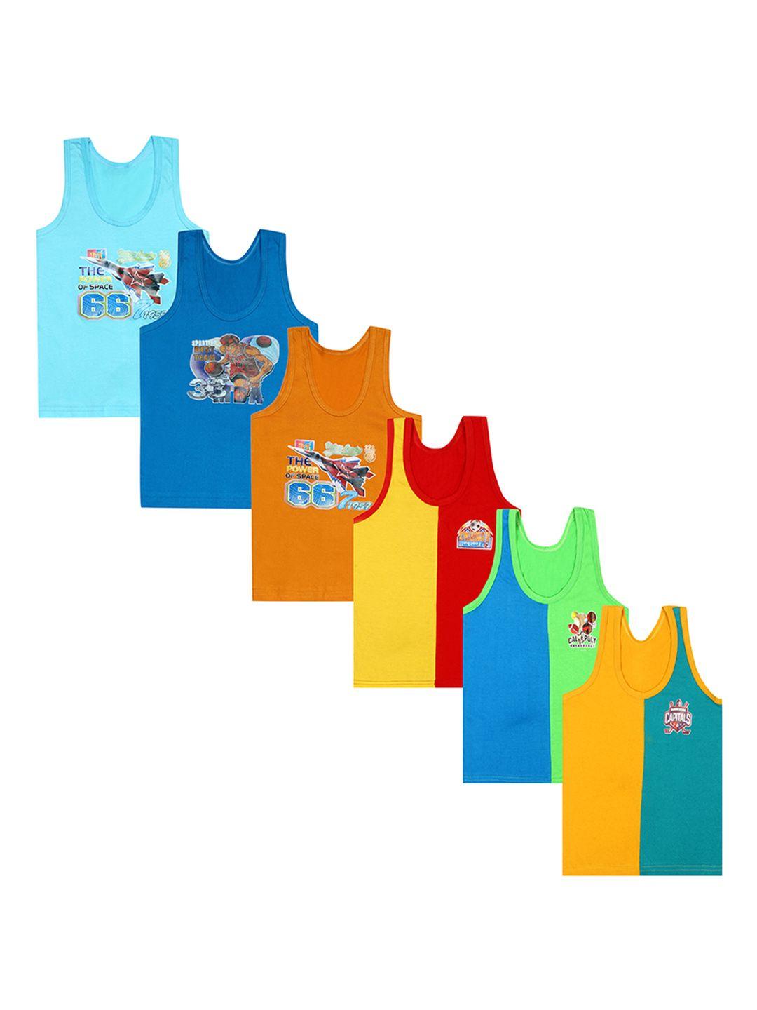 careplus inafant boys pack of 6 pure cotton innerwear vests