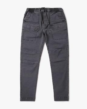 cargo jeans with drawstring waist