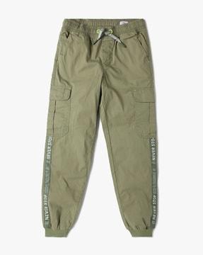 cargo joggers with printed side taping