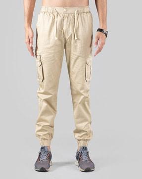 cargo pants with drawstring elasticated waist