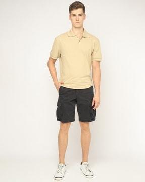 cargo shorts with button closure