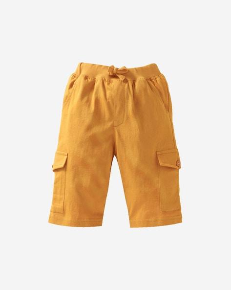 cargo shorts with rib waist band