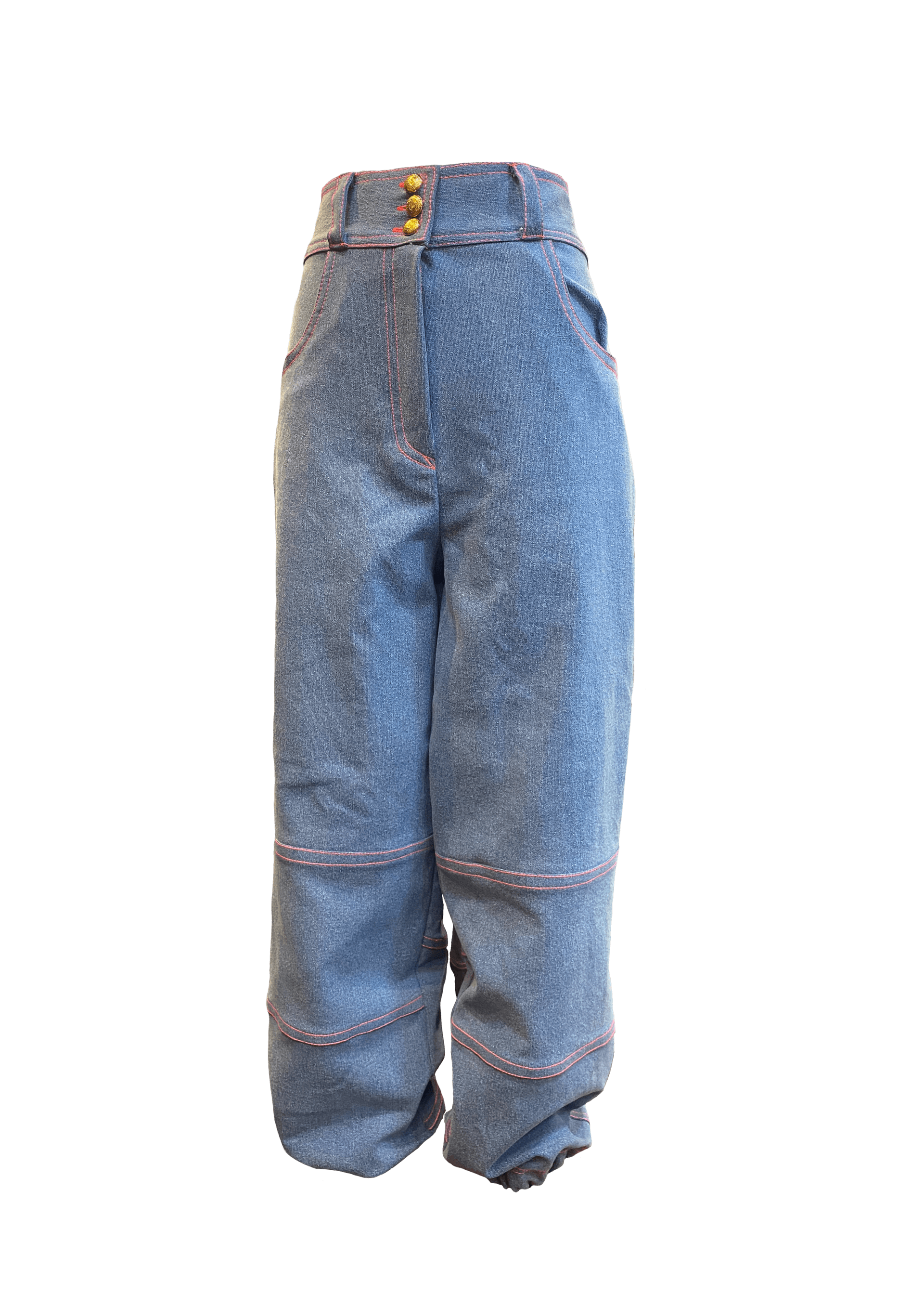 cargo denim pants (without side flap pockets)