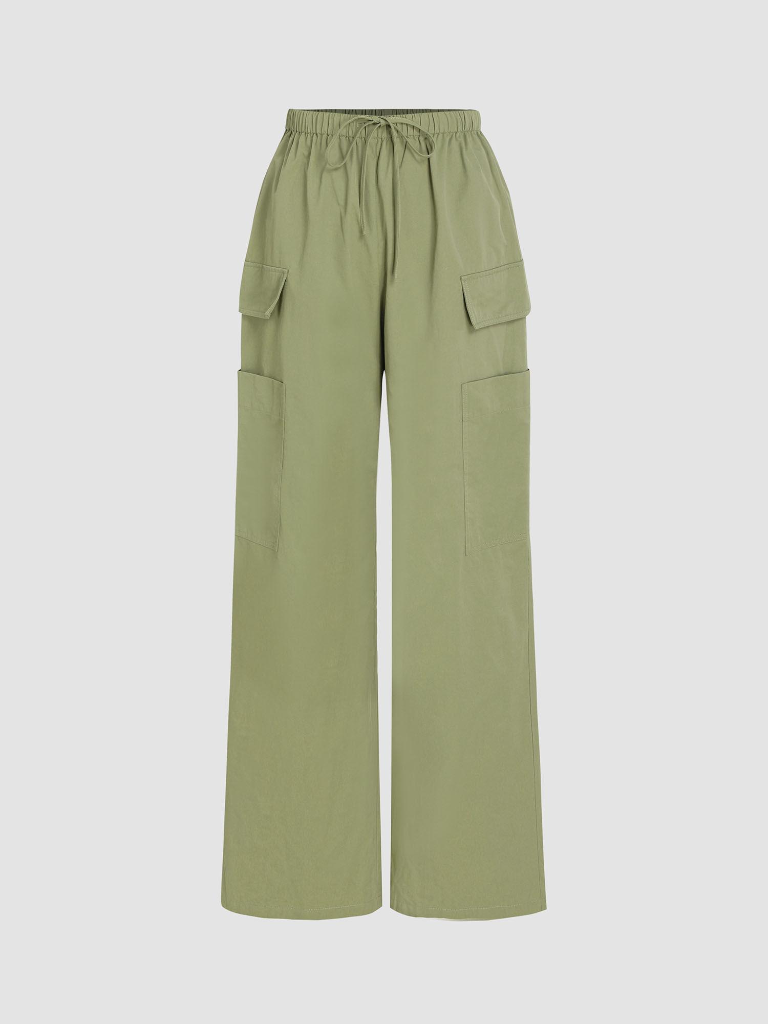 cargo knotted pocket wide leg trousers