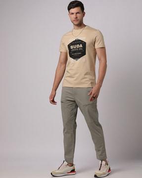 cargo pants with button closure