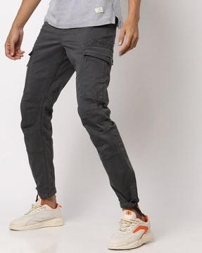 cargo pants with button closure