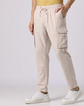 cargo pants with draw-cord elastic waistband