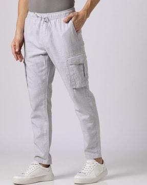 cargo pants with draw-cord elastic waistband